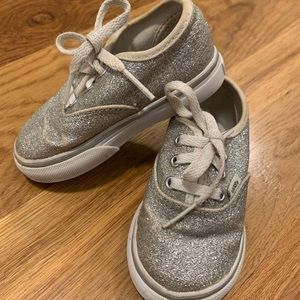 Silver sparkle Vans